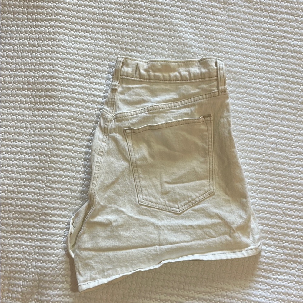 Abercrombie and Fitch Cream Denim Shorts
